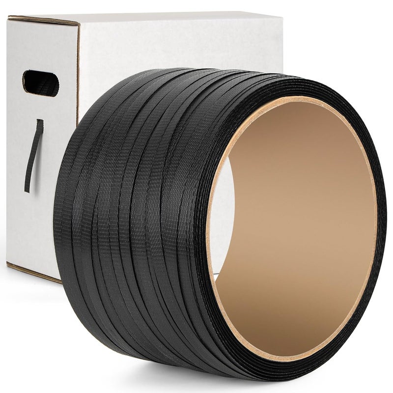 Storage Standard PP Strapping Banding Roll - 1000ft x ½’’ Standard PP Strapping Roll - Banding Strapping Kit & Pallet Strapping Kit - 400lb Break Strength - Includes PP Strapping Roll & Self-Dispensing Box - Image 1